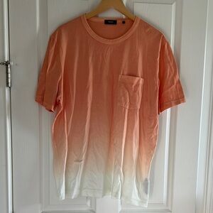 Theory Orange and White Short Sleeve Tee